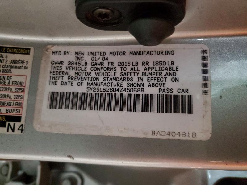 98174035 :رقم المزاد ، 5Y2SL62804Z450688 vin ، 2004 Pontiac Vibe مزاد بيع
