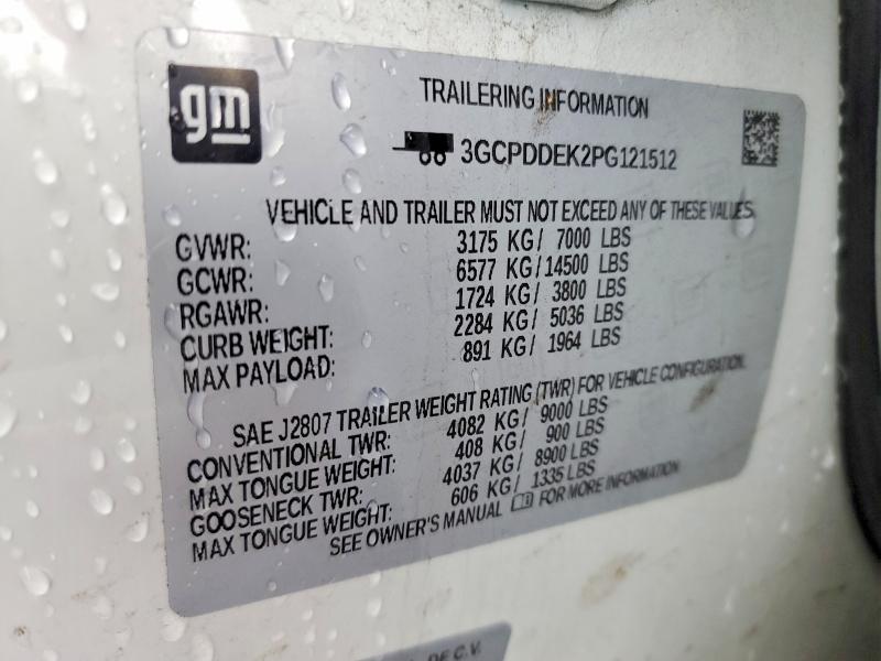 Aukcja sprzedaży 2023 Chevrolet Silverado, vin: 3GCPDDEK2PG121512, numer aukcji: 99884075