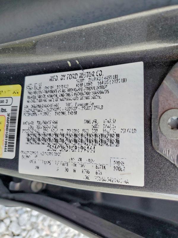 Продаж на аукціоні авто 2016 Ford Fusion Se, vin: 3FA6P0HD1GR199444, номер лоту: 72838725