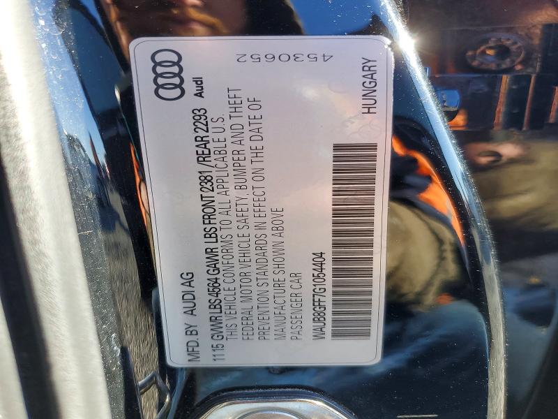 Aukcja sprzedaży 2016 Audi A3, vin: WAUB8GFF7G1054404, numer aukcji: 98102355