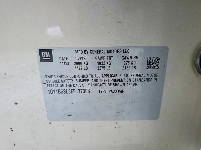 73238425 :رقم المزاد ، 1G11B5SL0EF177308 vin ، 2014 Chevrolet Malibu مزاد بيع