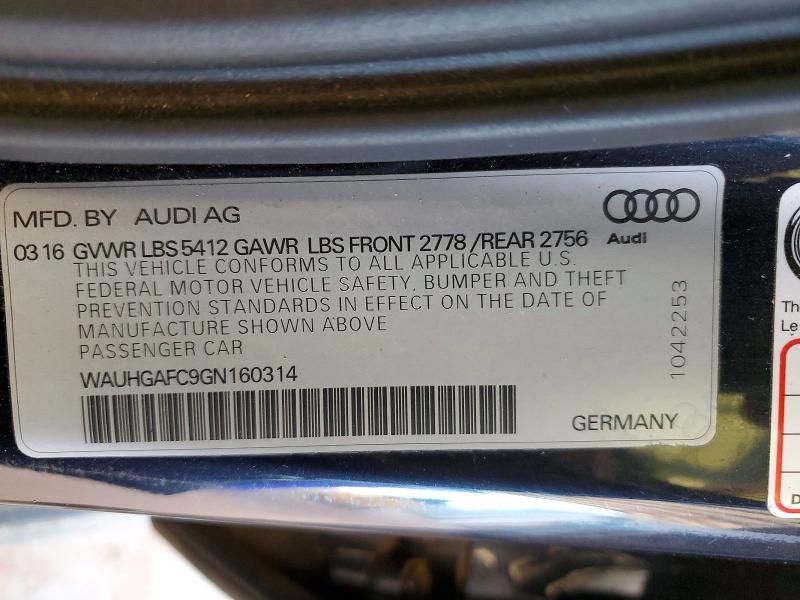 74927415 :رقم المزاد ، WAUHGAFC9GN160314 vin ، 2016 Audi A6 مزاد بيع