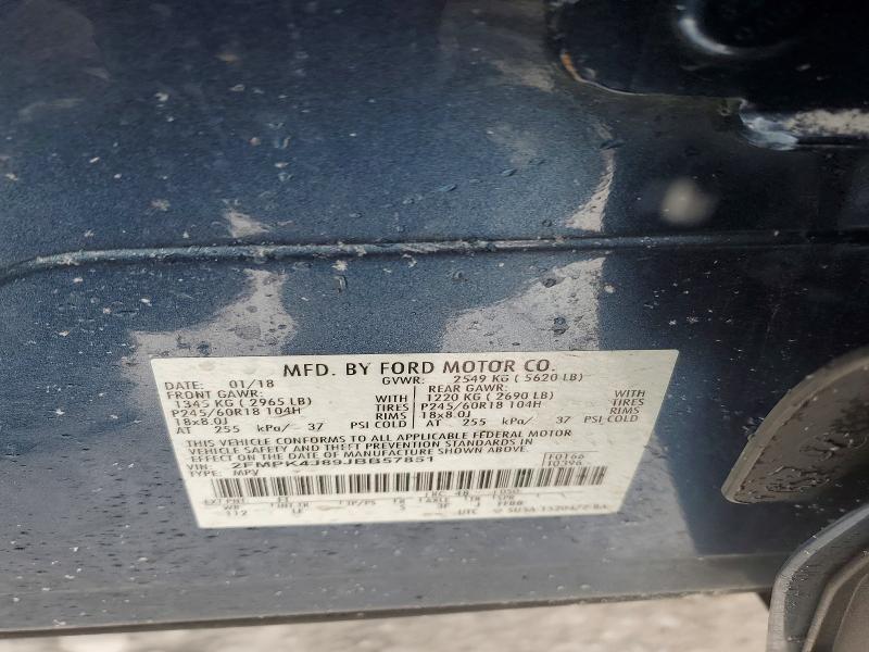 74231285 :رقم المزاد ، 2FMPK4J89JBB57851 vin ، 2018 Ford Edge مزاد بيع