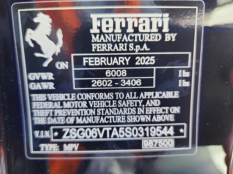 Продажа на аукционе авто 2025 Ferrari Purosangue, vin: ZSG06VTA5S0319544, номер лота: 73747185