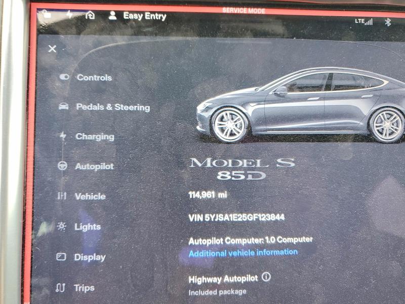 2016 Tesla Model S მანქანა იყიდება აუქციონზე, vin: 5YJSA1E25GF123844, აუქციონის ნომერი: 73170865