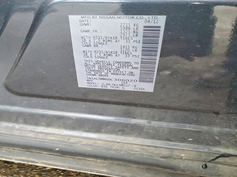 Aukcja sprzedaży 2013 Infiniti Jx35, vin: 5N1AL0MMXDC306020, numer aukcji: 98198575