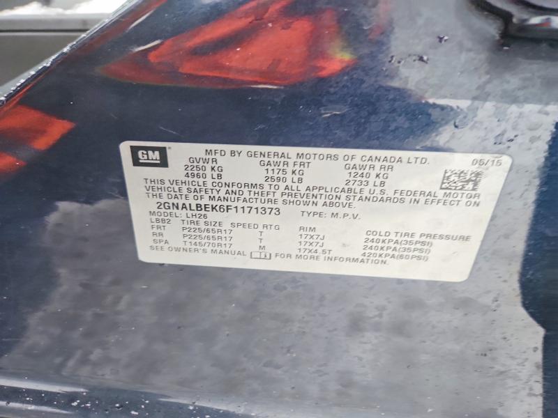 Продажа на аукционе авто 2015 Chevrolet Equinox, vin: 2GNALBEK6F1171373, номер лота: 75265455