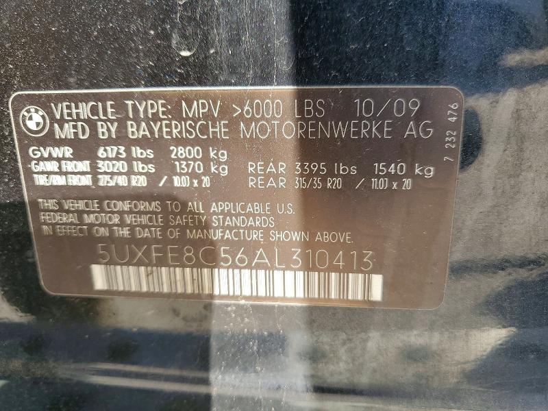 Продажа на аукционе авто 2010 Bmw X5, vin: 5UXFE8C56AL310413, номер лота: 75458905