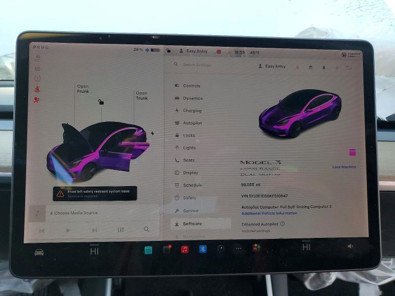 Продажа на аукционе авто 2019 Tesla Model 3, vin: 5YJ3E1EB8KF510647, номер лота: 74923075