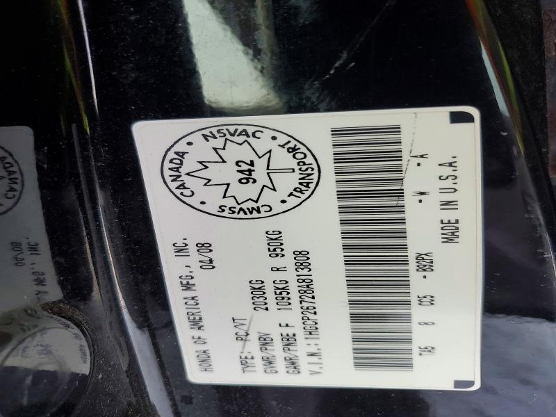 Aukcja sprzedaży 2008 Honda Accord, vin: 1HGCP26728A813808, numer aukcji: 73903715