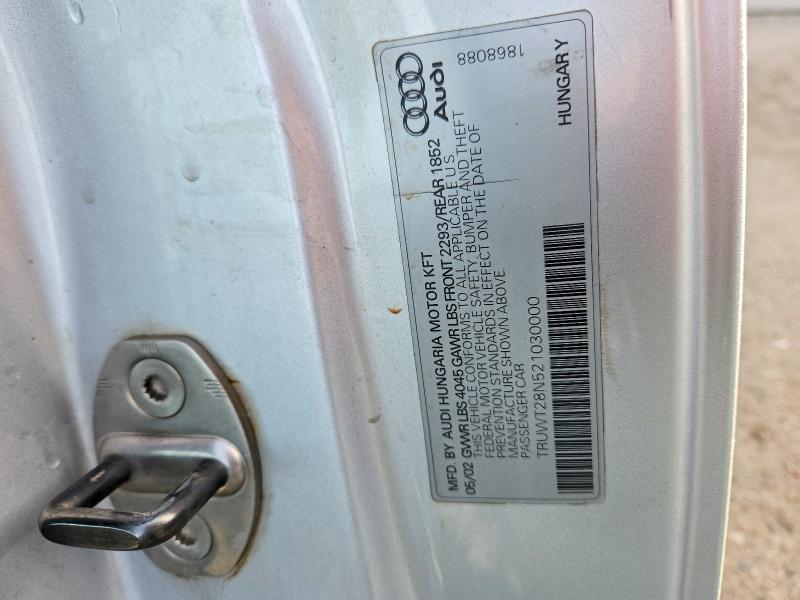 98699795 :رقم المزاد ، TRUWT28N521030000 vin ، 2002 Audi Tt مزاد بيع