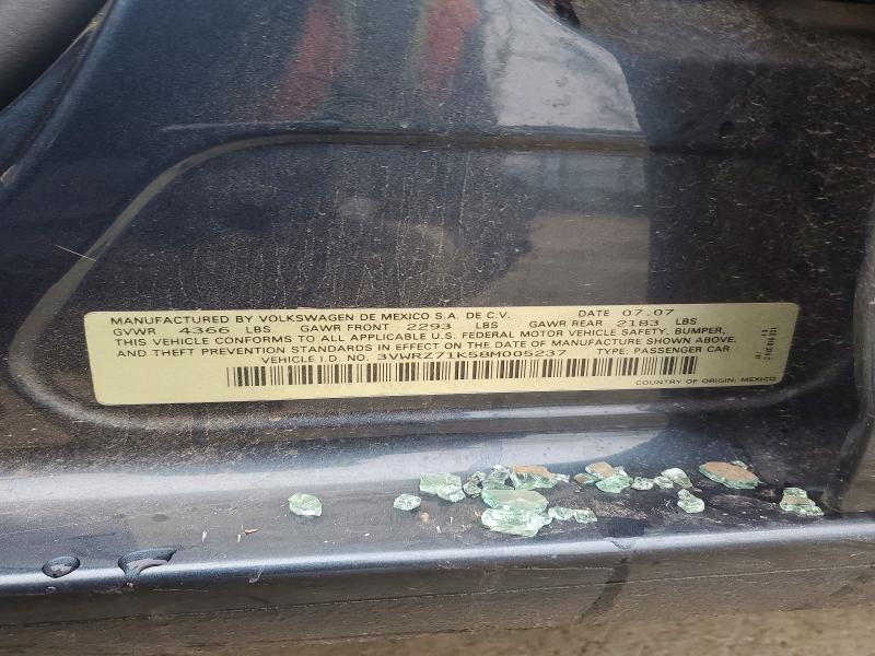 73864405 :رقم المزاد ، 3VWRZ71K58M005237 vin ، 2008 Volkswagen Jetta مزاد بيع