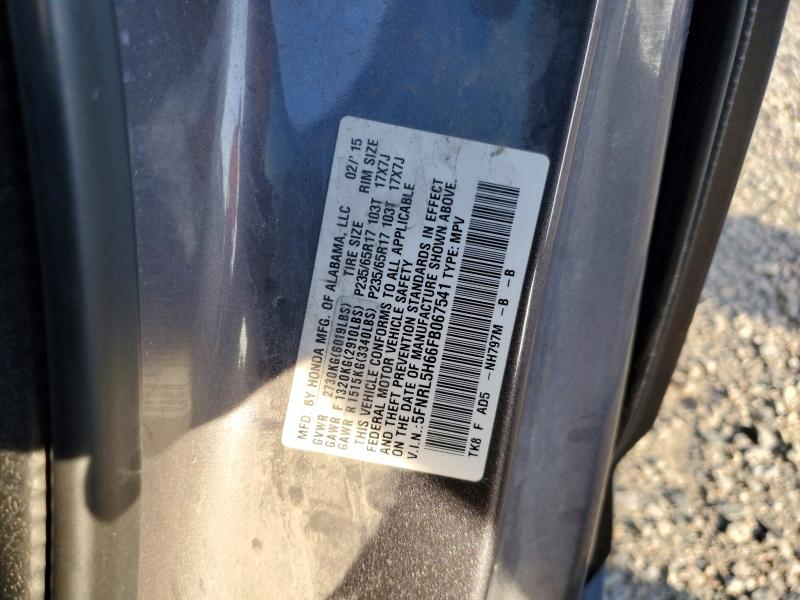 Продаж на аукціоні авто 2015 Honda Odyssey, vin: 5FNRL5H66FB067541, номер лоту: 99444545