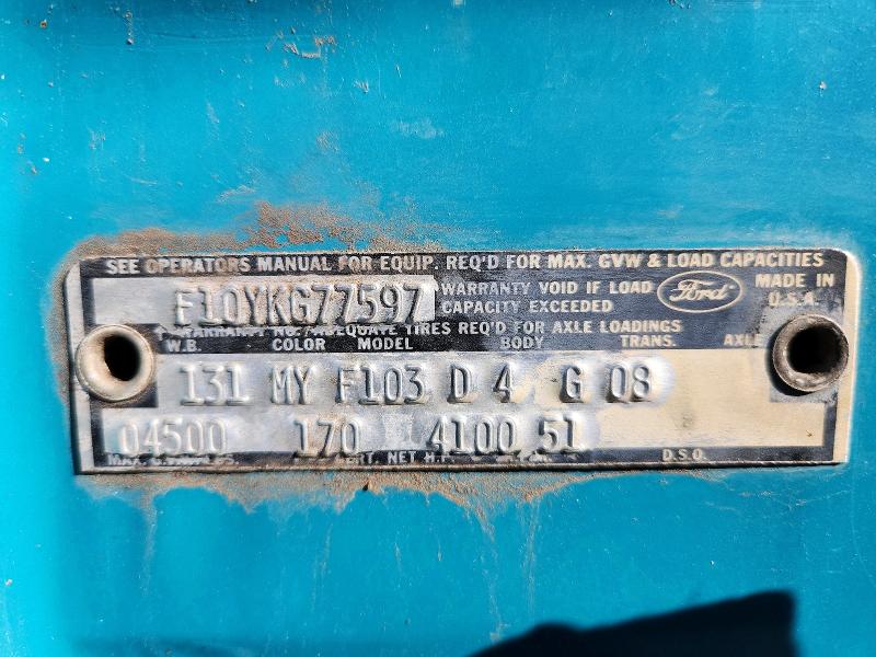 Продаж на аукціоні авто 1970 Ford F100, vin: F10YKG77597, номер лоту: 74331485