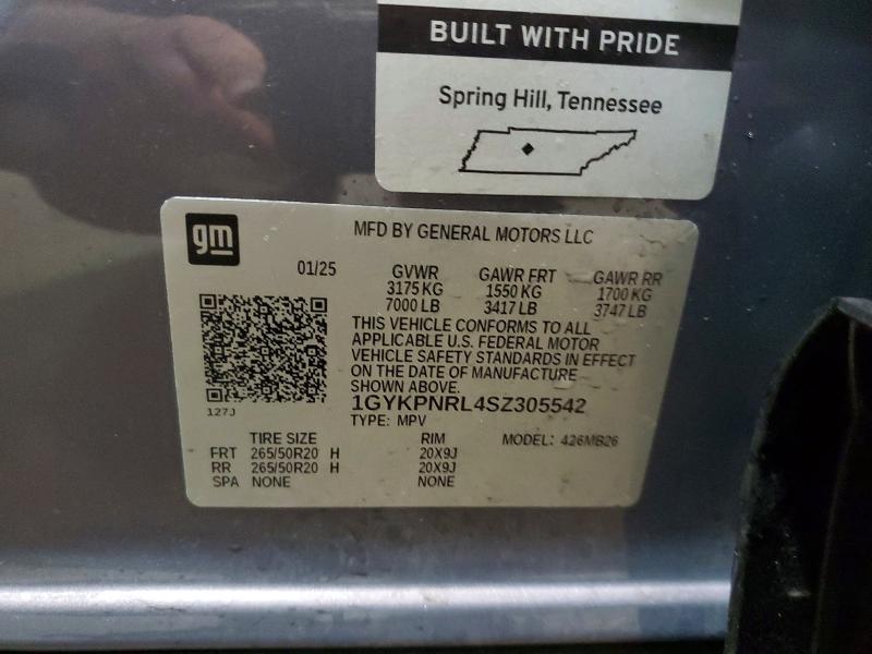 Auction sale of the 2025 Cadillac Lyriq, vin: 1GYKPNRL4SZ305542, lot number: 99814785