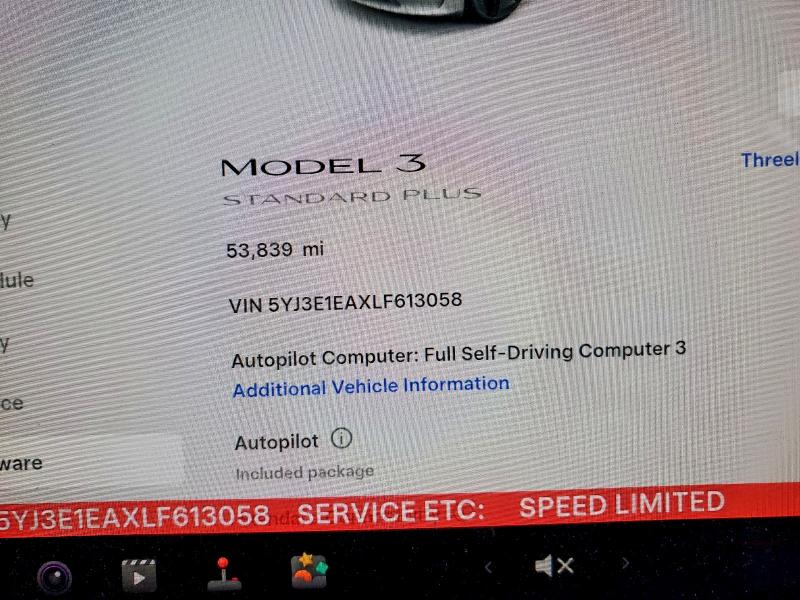 Продажа на аукционе авто 2020 Tesla Model 3, vin: 5YJ3E1EAXLF613058, номер лота: 74701045