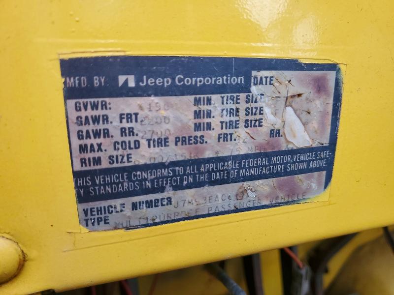 74241805 :رقم المزاد ، J7M93EA061728 vin ، 1977 Jeep Cj-7 مزاد بيع