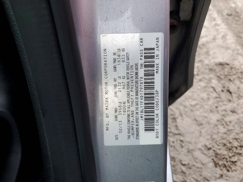 Aukcja sprzedaży 2013 Mazda 3, vin: JM1BL1TFXD1797878, numer aukcji: 97964935