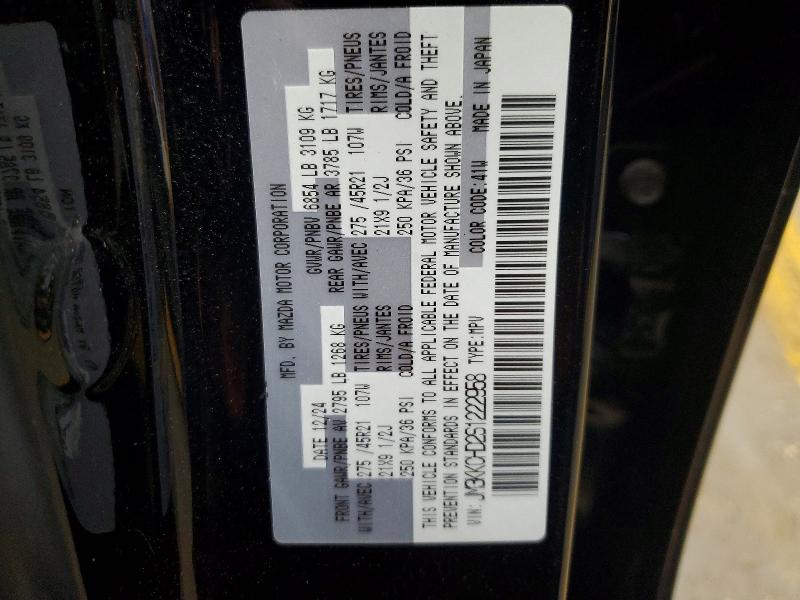 Aukcja sprzedaży 2025 Mazda Cx-90 Prem, vin: JM3KKCHD2S1222958, numer aukcji: 73259475
