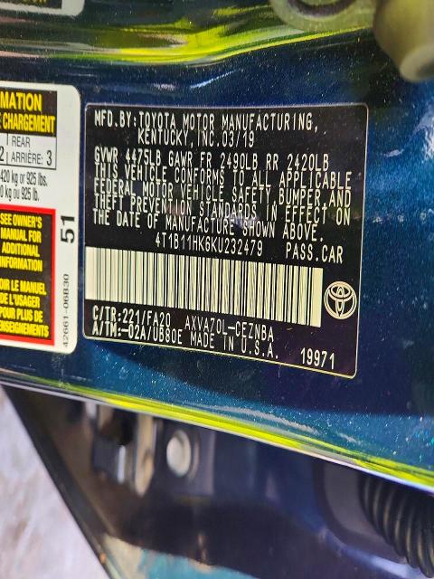 Продаж на аукціоні авто 2019 Toyota Camry, vin: 4T1B11HK6KU232479, номер лоту: 74378225