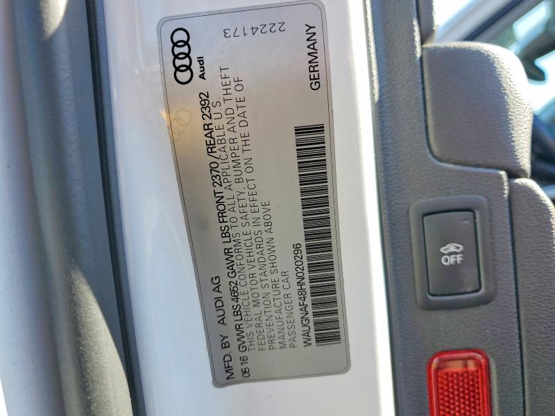 Aukcja sprzedaży 2017 Audi A4, vin: WAUGNAF48HN020296, numer aukcji: 74467335