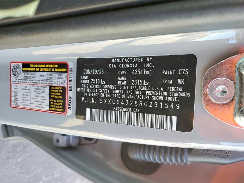 Aukcja sprzedaży 2024 Kia K5, vin: 5XXG64J28RG231549, numer aukcji: 72690775