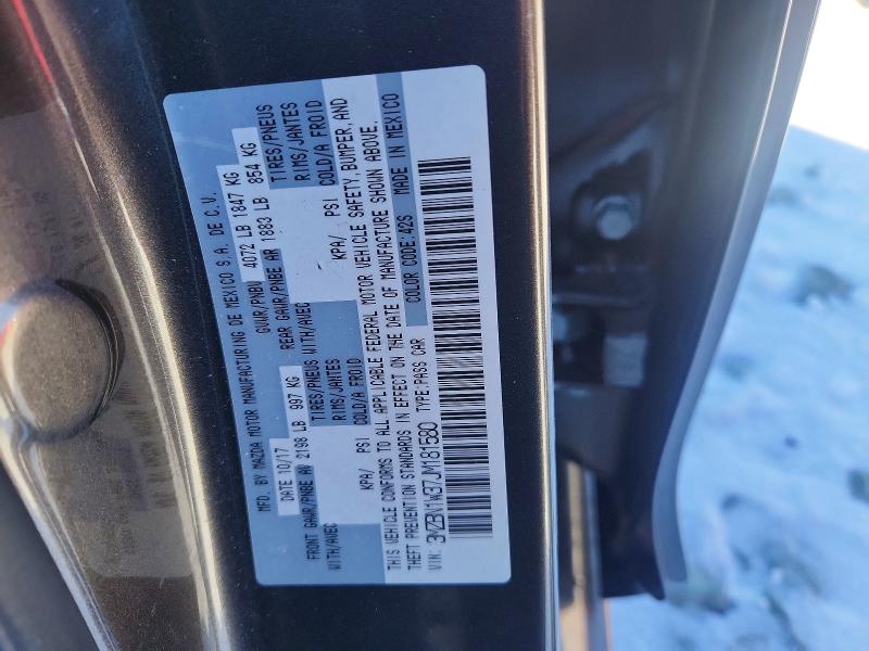 2018 Mazda 3 მანქანა იყიდება აუქციონზე, vin: 3MZBN1W37JM181580, აუქციონის ნომერი: 75043895