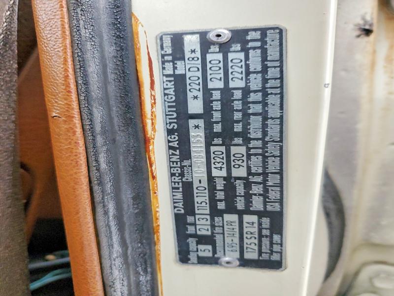Aukcja sprzedaży 1969 Mercedes-benz 220d, vin: 11511010084153, numer aukcji: 72614065