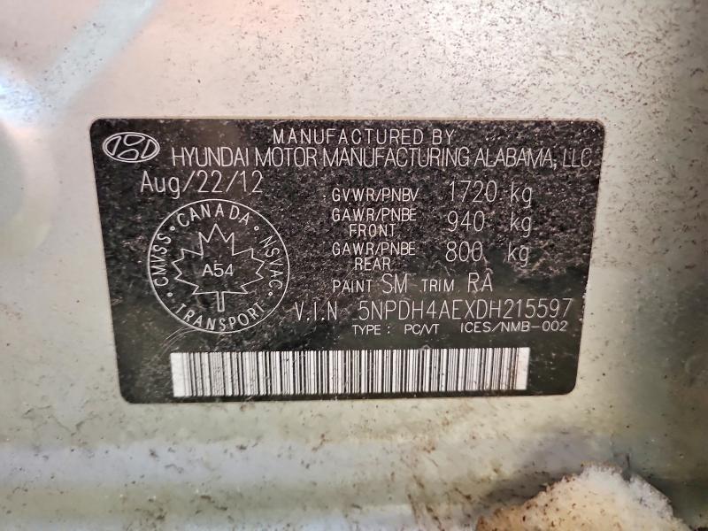 Продажа на аукционе авто 2013 Hyundai Elantra, vin: 5NPDH4AEXDH215597, номер лота: 72243915
