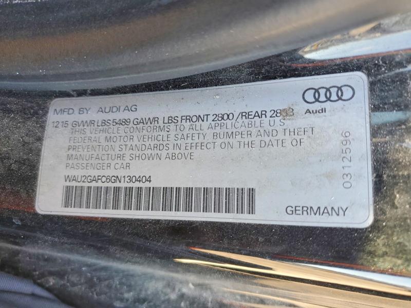 2016 Audi A7 მანქანა იყიდება აუქციონზე, vin: WAU2GAFC6GN130404, აუქციონის ნომერი: 74003695