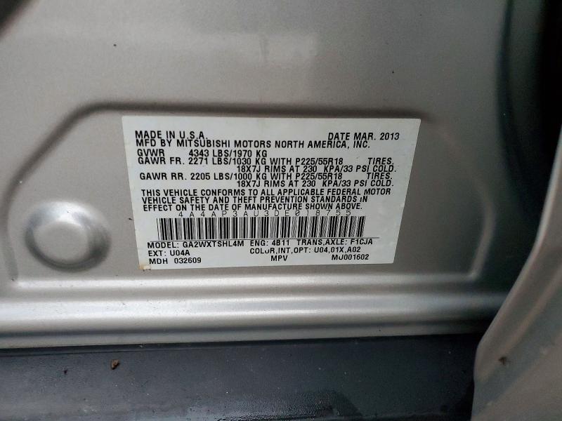 Продаж на аукціоні авто 2013 Mitsubishi Outlander Sport, vin: 4A4AP3AU3DE018755, номер лоту: 99848295