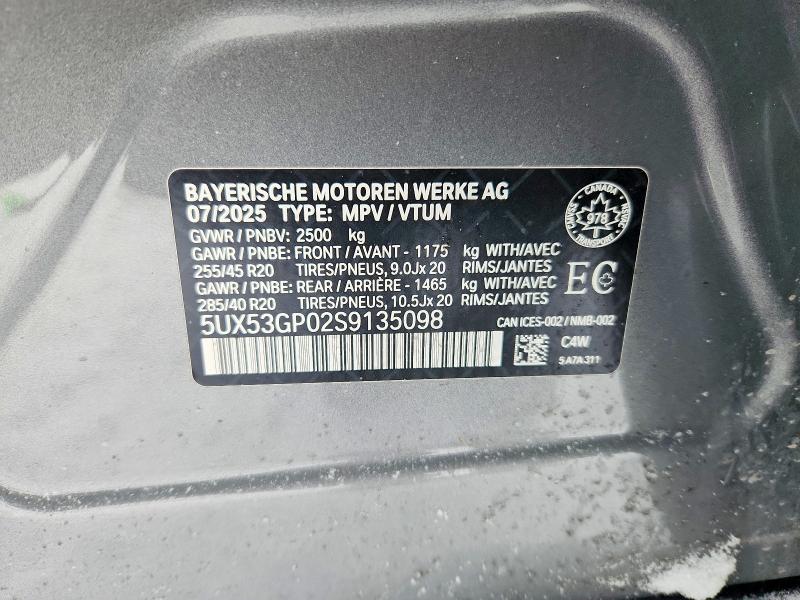 Продажа на аукционе авто 2025 Bmw X3, vin: 5UX53GP02S9135098, номер лота: 74577325