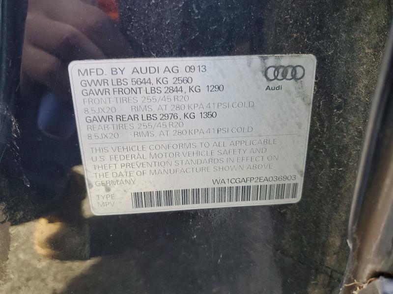 Aukcja sprzedaży 2014 Audi Sq5 Premiu, vin: WA1CGAFP2EA036903, numer aukcji: 72335675