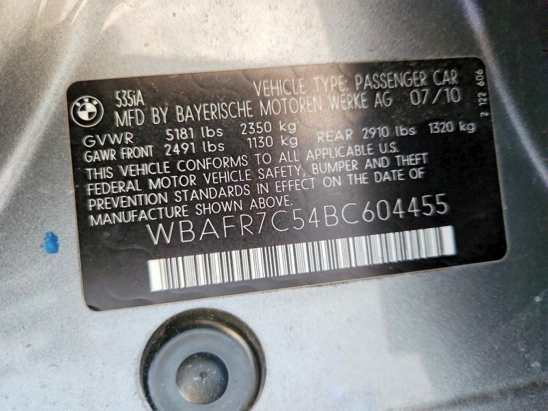 Продаж на аукціоні авто 2011 Bmw 535, vin: WBAFR7C54BC604455, номер лоту: 99088425