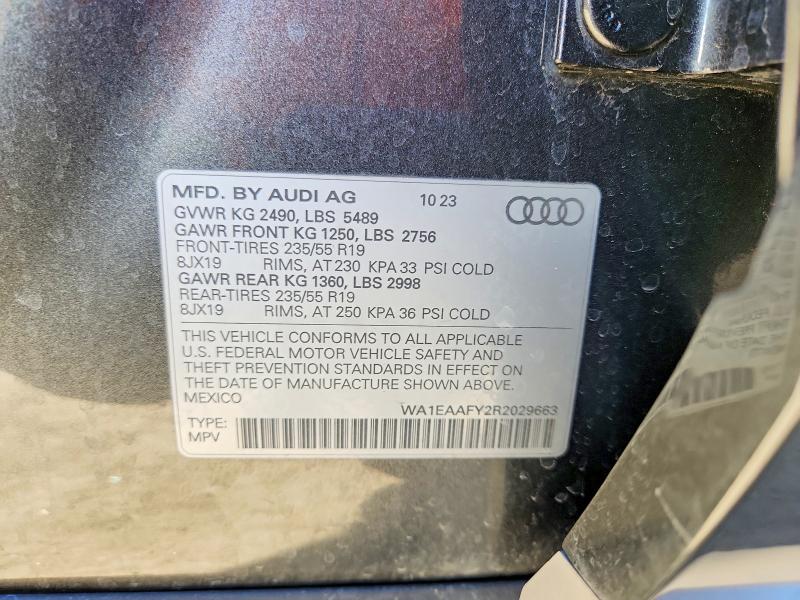 Aukcja sprzedaży 2024 Audi Q5, vin: WA1EAAFY2R2029663, numer aukcji: 74493965