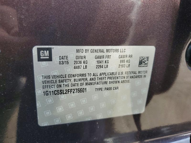 Aukcja sprzedaży 2015 Chevrolet Malibu, vin: 1G11C5SL2FF276601, numer aukcji: 99671005