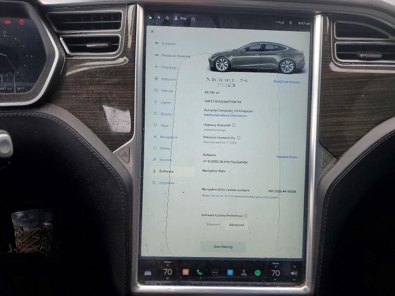Aukcja sprzedaży 2015 Tesla Model S, vin: 5YJSA1E26FF106145, numer aukcji: 72830215