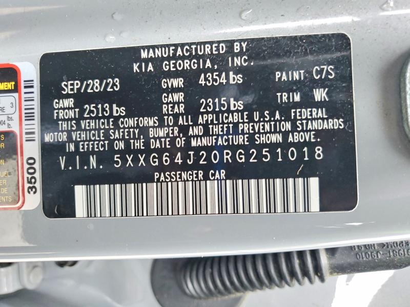 Продаж на аукціоні авто 2024 Kia K5, vin: 5XXG64J20RG251018, номер лоту: 74426255
