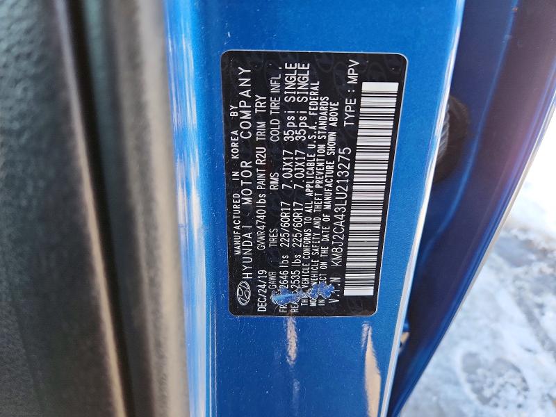 74655135 :رقم المزاد ، KM8J2CA43LU213275 vin ، 2020 Hyundai Tucson Se مزاد بيع