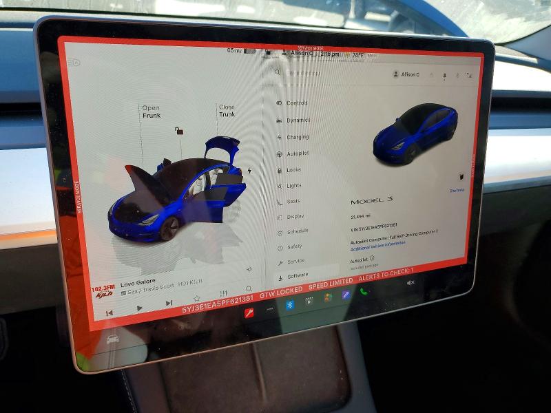 Продажа на аукционе авто 2023 Tesla Model 3, vin: 5YJ3E1EA5PF621381, номер лота: 73893585