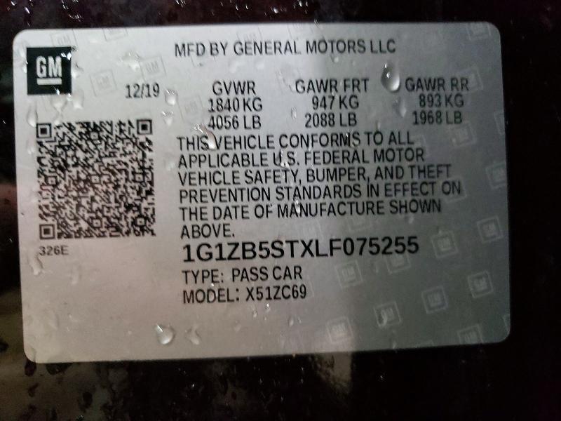 Aukcja sprzedaży 2020 Chevrolet Malibu, vin: 1G1ZB5STXLF075255, numer aukcji: 73645915