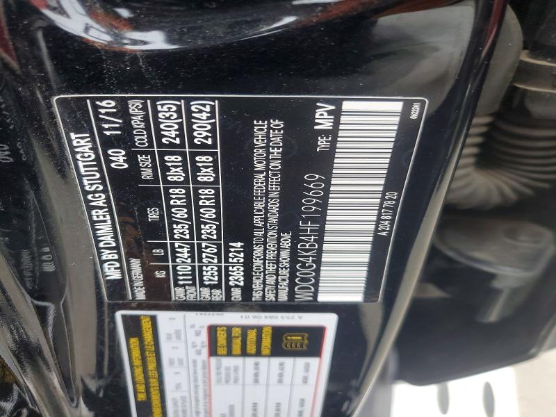 Aukcja sprzedaży 2017 Mercedes-benz Glc, vin: WDC0G4KB4HF199669, numer aukcji: 73887645