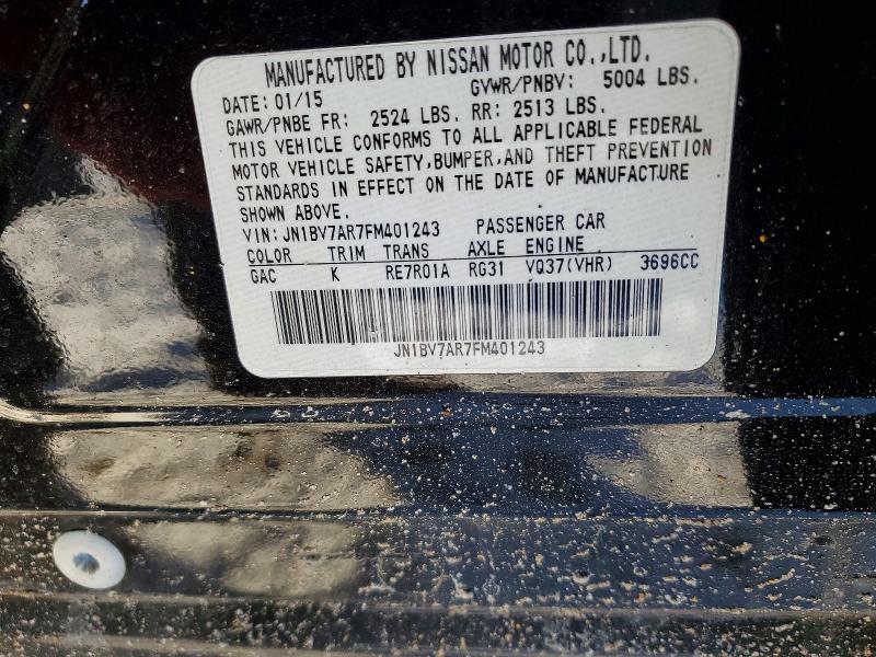 Продаж на аукціоні авто 2015 Infiniti Q50, vin: JN1BV7AR7FM401243, номер лоту: 98005865