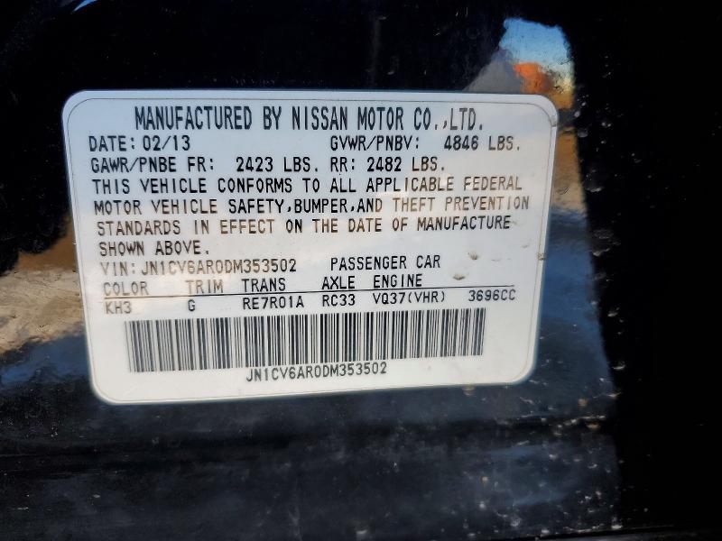 Продаж на аукціоні авто 2013 Infiniti G37, vin: JN1CV6AR0DM353502, номер лоту: 72380705