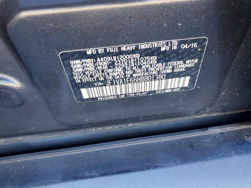 Aukcja sprzedaży 2017 Subaru Wrx, vin: JF1VA1E66H8801380, numer aukcji: 73285855