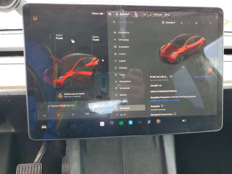 Aukcja sprzedaży 2021 Tesla Model Y, vin: 5YJYGDED4MF126242, numer aukcji: 98069485