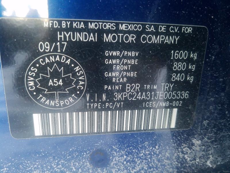 Продажа на аукционе авто 2018 Hyundai Accent Se, vin: 3KPC24A31JE005336, номер лота: 97849655