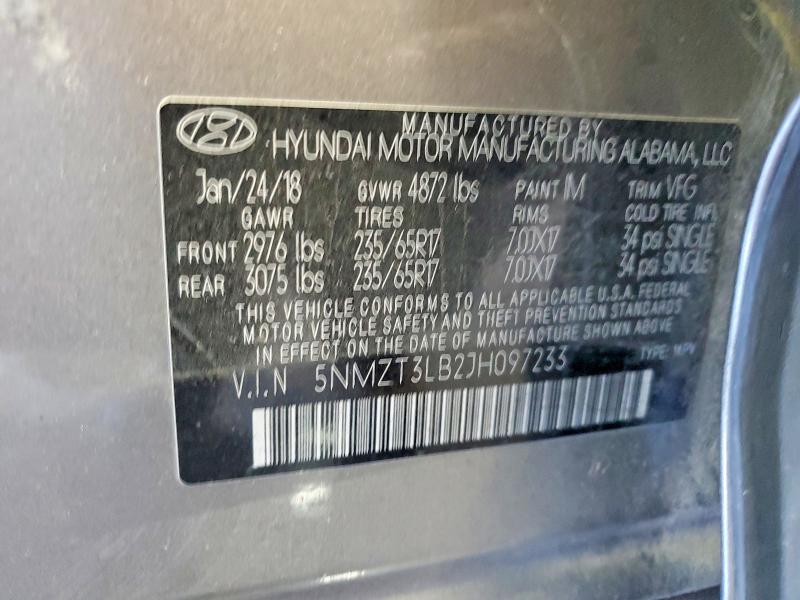 Продаж на аукціоні авто 2018 Hyundai Santa Fe Sport, vin: 5NMZT3LB2JH097233, номер лоту: 74051385