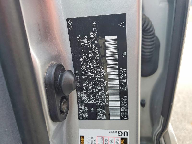 75218125 :رقم المزاد ، JTJBT20X260101975 vin ، 2006 Lexus Gx مزاد بيع