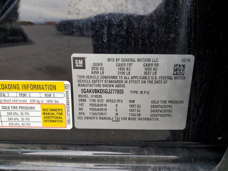 2016 Buick Enclave მანქანა იყიდება აუქციონზე, vin: 5GAKVBKD5GJ277805, აუქციონის ნომერი: 97892955